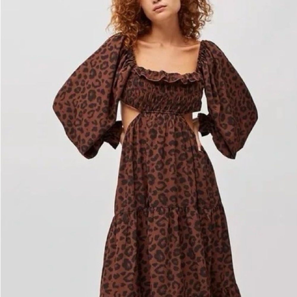 Urban Outfitters Leopard Print Brown Dress